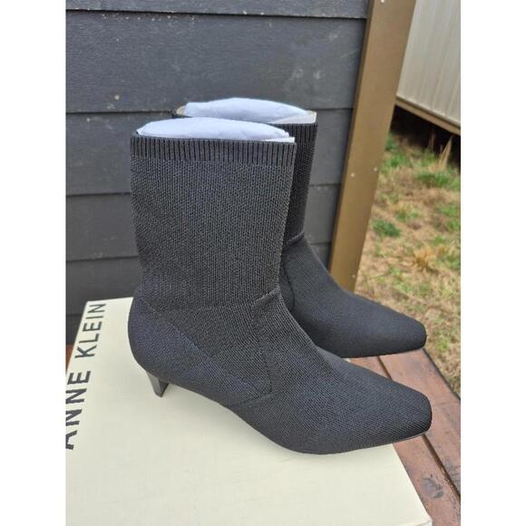 Anne Klein Iga Boots Womens US 9 M Black Faux Suede Kitten Heel Dress Bootie NEW - Picture 8 of 8